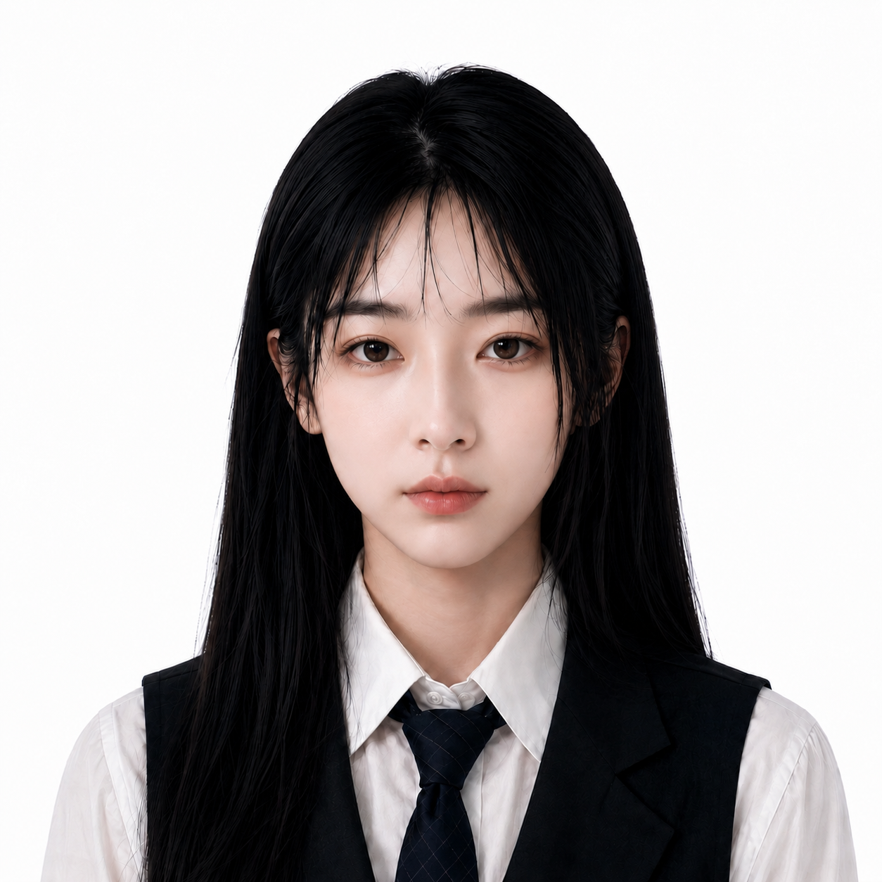 锦白底半身证件照